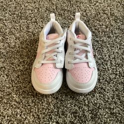 Pink And White Low Top Nike Forces