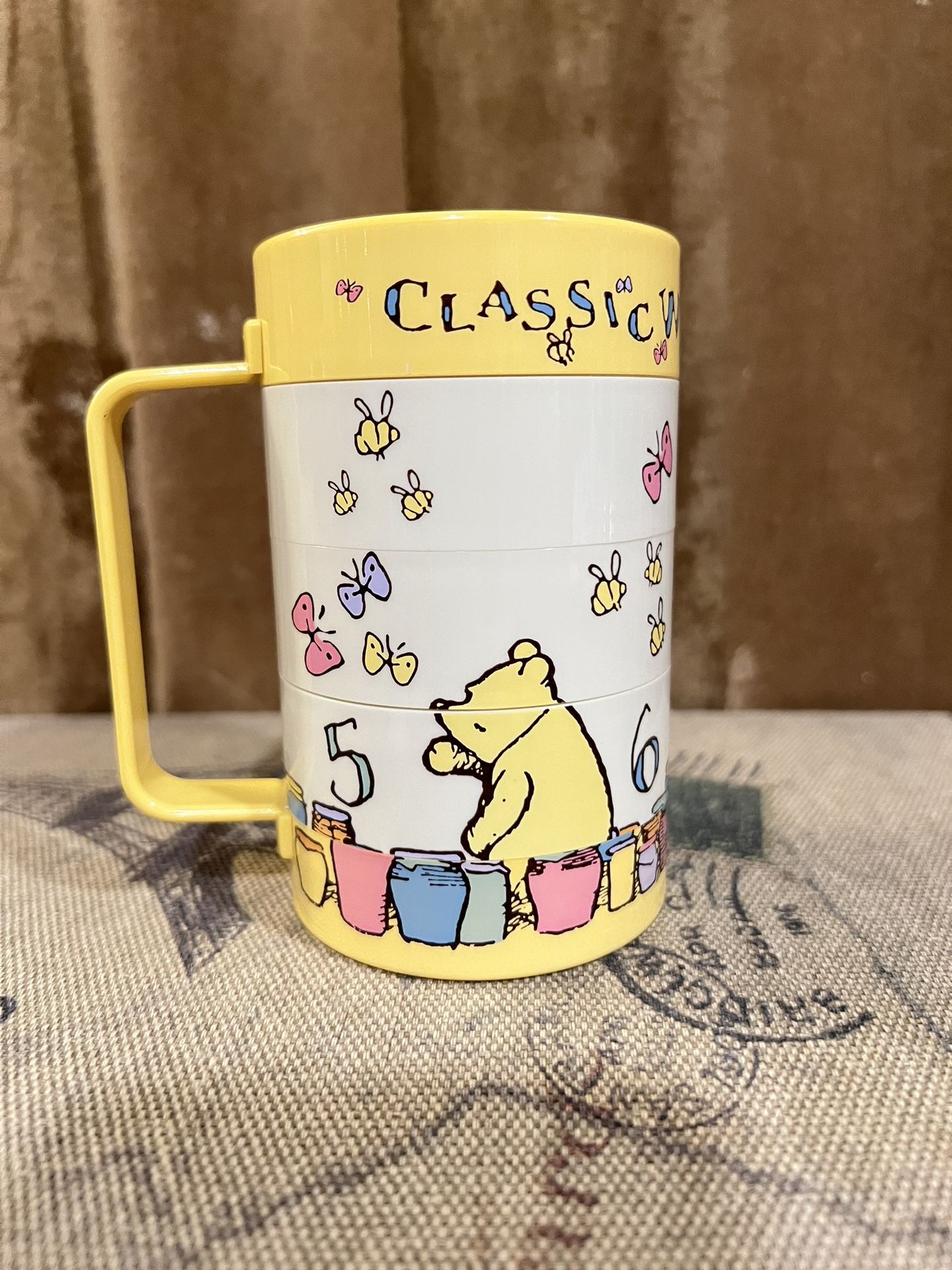 Vintage Elandia Winnie The Pooh Twist Puzzle Plastic Mug 8 onzas