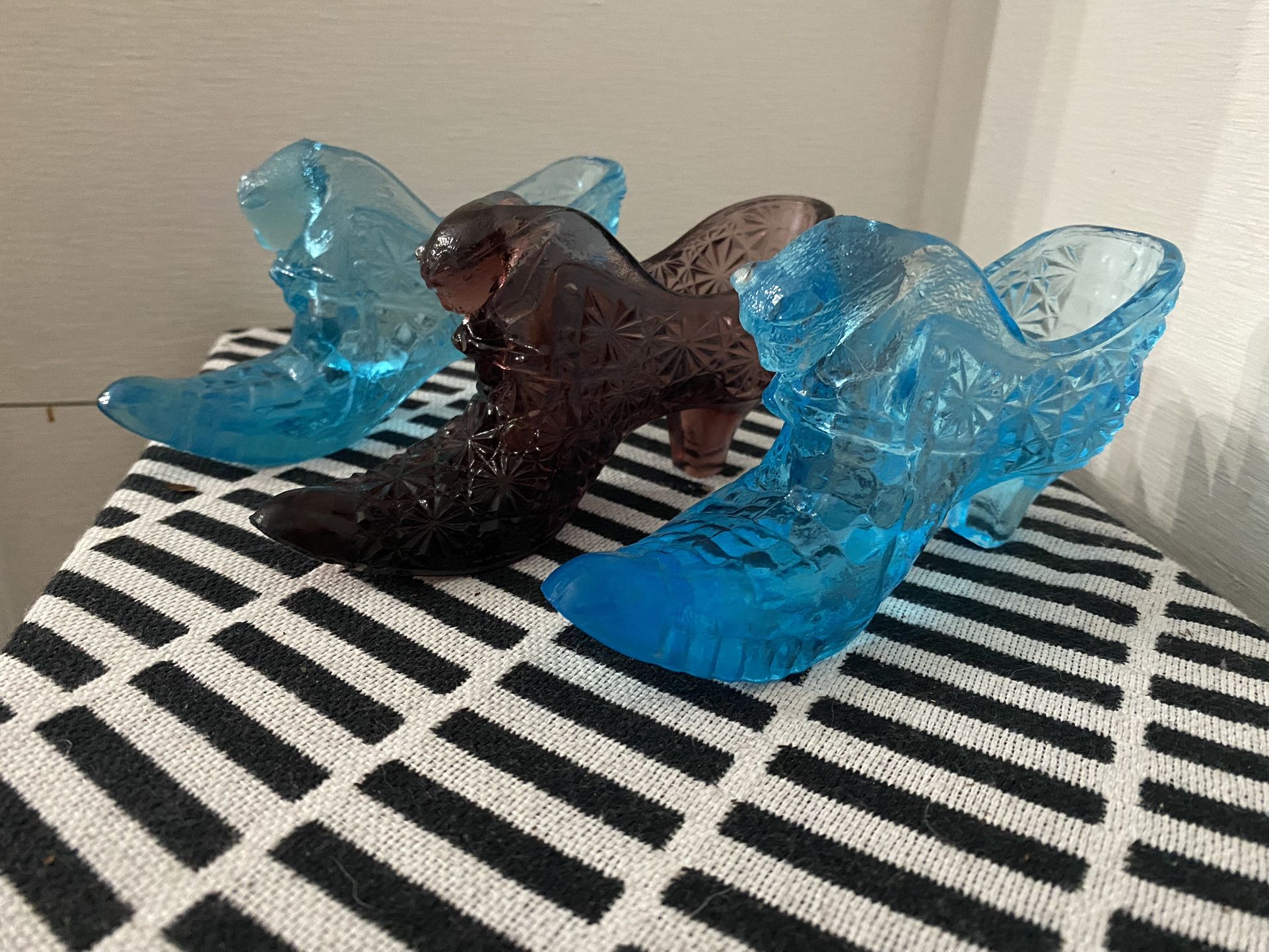 Fenton Cat Shoe Glass Sculptures 15 Each