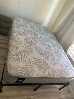 Sealy Posturepedic Queen Mattress and Metal Bed Frame
