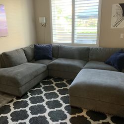 Emerald Furnishings Sectional Couch with Ottoman