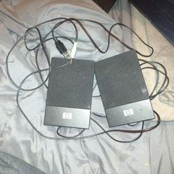 A set of HP Thin USB Powered Speakers