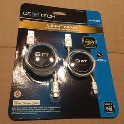New 2 Pack Lightning Charging/ Sync Cable