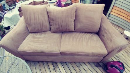Microfiber sofa and loveseat