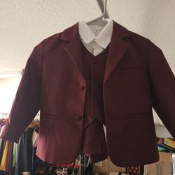 Maroon/Burgundy Boys Suit 4t