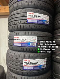 215/45/17 Zeta Set of Tires Installed and Balanced Set de Llantas Nuevas Instaladas y Balanceadas