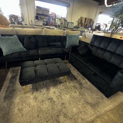 Black Living Room Furniture Set