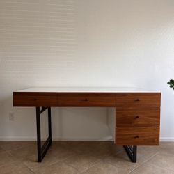 Randolph White Lacquer & Walnut Desk