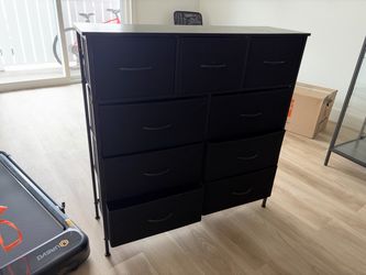 Black Fabric Dresser with 8 Drawers