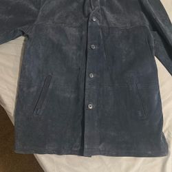 HBO Promo Blue Suede Coat  Size Large 