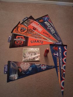 SF Giants Felt Pennant x6, WS Photo, Beer Collection
