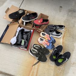 Assortment Of Nike Reef And Vans, Shoes, And Sandals Some Brand New