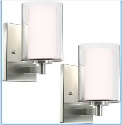 Wall sconces in brushed nickel