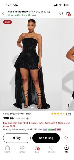 Carlie Black Sequin Gown