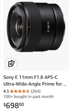 Sony E 11mm F1.8 APS-C Ultra-Wide-Angle Prime for APS-C Cameras