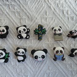 Panda Shoe Charms, Set Of 10