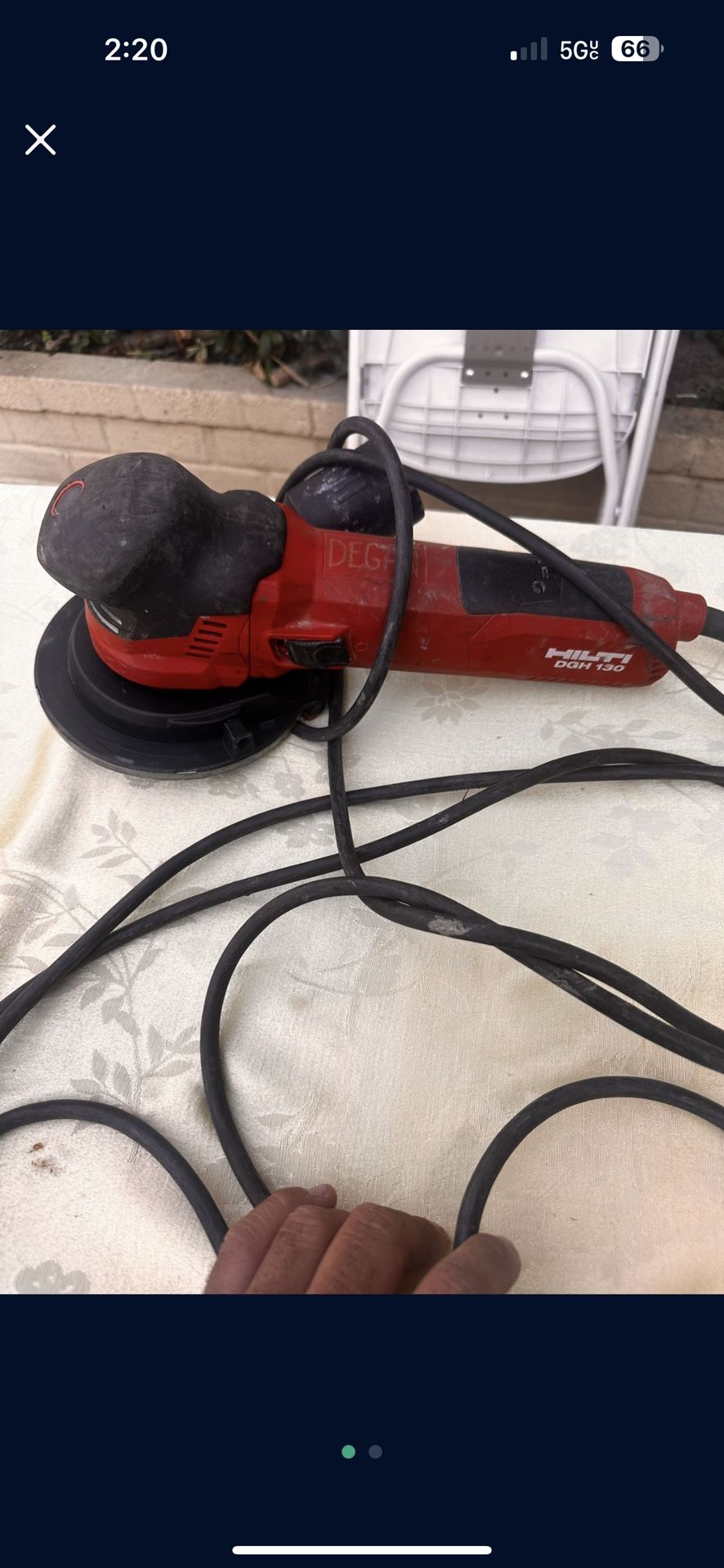 Hilti 10.9 Amp 120 V Corded 5in Angle Grinder used.