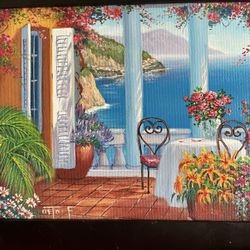 Original French Riviera Painting Signed By The Artist 