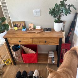 “Wood Console Table w/ Drawers – Moving Sale