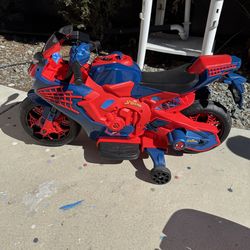 Spider-Man 4 volt ride on motorcycle