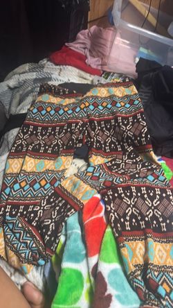 Cherish Boho Aztec Geometric Print Flare Pants - Size M