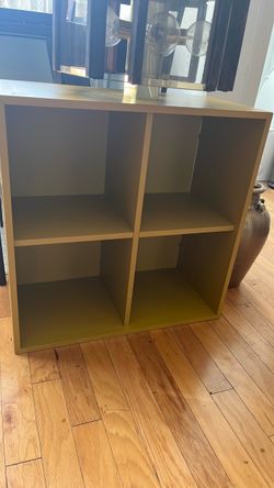 Modern Olive Green 4-Cube Storage Shelf / Bookcase
