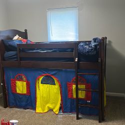 Boy Bed. Twin with play space 