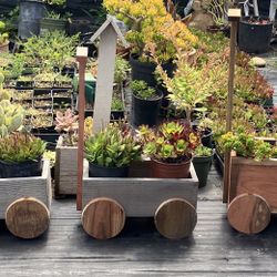 Wooden Wagon For Plant 