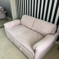 Pink Velvet Pillow Top Sofa Bed // Cash Only