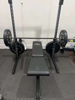 Squat Rack And Bench Press.
