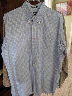 Blue and white mens shirt