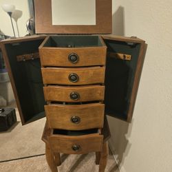 JEWELRY ARMOIRE WITH MIRROR