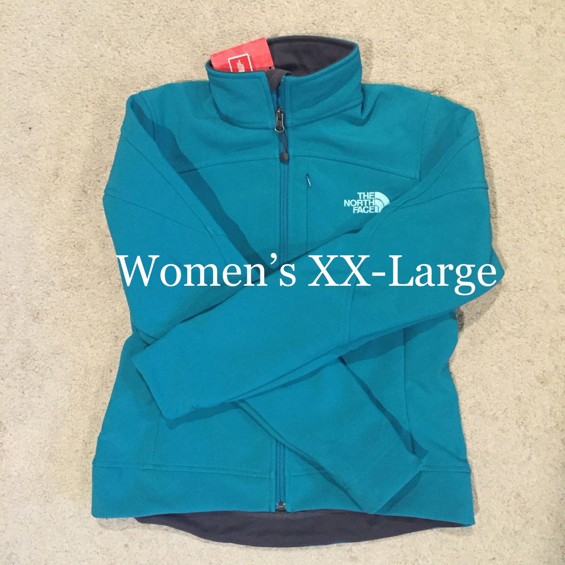 NORTH FACE / SoftShell Waterproof thick Rain Jacket W/ Fleece Backer Coat / Women's XX-Large 2XL (XXL) / Retails $120+Tax / Brand New w/ Tags!! / Teal