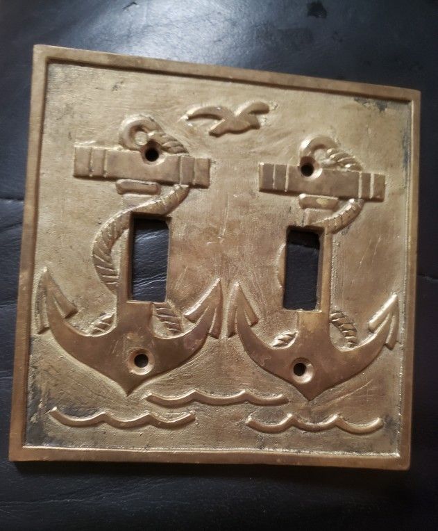 Vintage Heavy Brass Light switch Plate