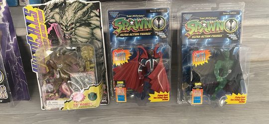Vintage Action Figures Lot - McFarlane Spawn, X-Men Storm, Anime