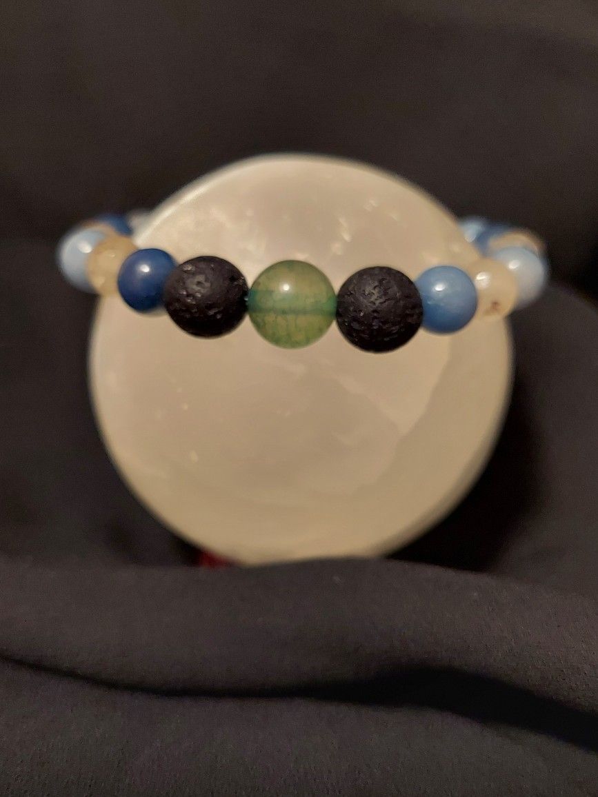 Blue Fire Agate Blue Aventurine Black Lava Rock