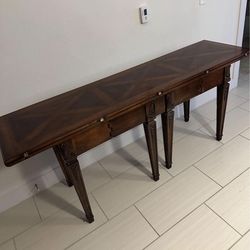 Vintage HENREDON Furniture Console Flip Top Table(Entryway)  (76x20x30) opens to be 40W