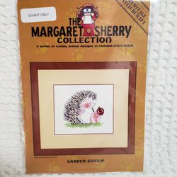 The Margaret Sherry Collection Garden Gossip chart only counted cross-stitch.  Measures 3 1/4" 