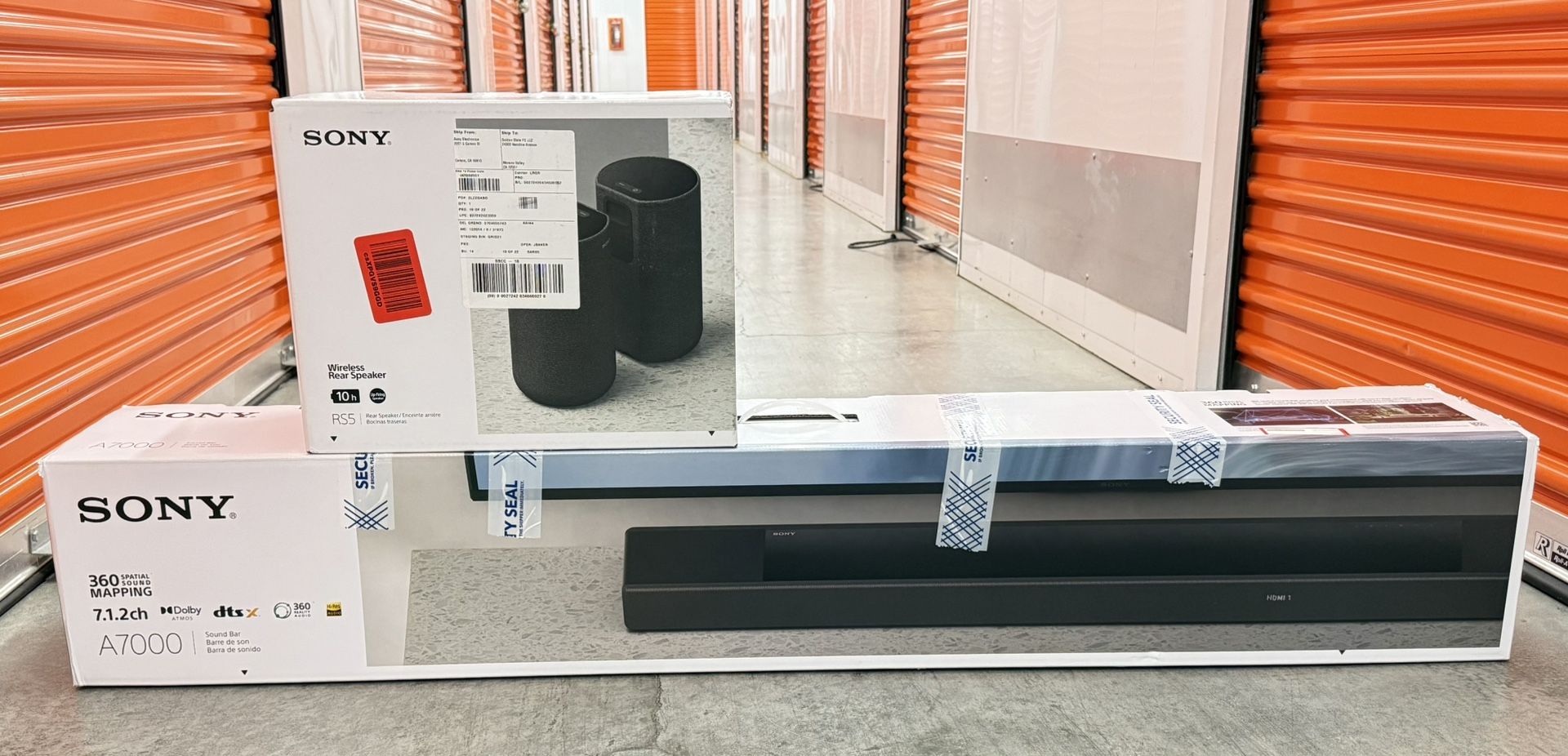 Sony HT A7000 Atomos Soundbar, Sony SA RS5 Wireless Rear Speakers