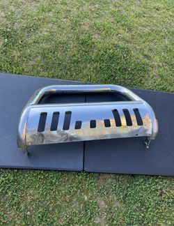 Barricade 3-Inch Bull Bar with Skid Plate; Stainless Steel