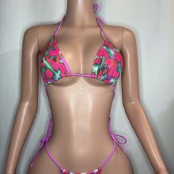 cotton candy bliss adjustable thong bikini 
