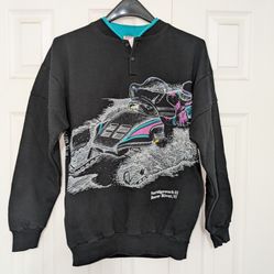Vintage 90s Winter Snowmobile AOP Crewneck Sweatshirt All Over Print