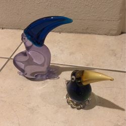 Antique Toucan Glass Art 