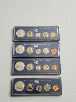 Lot of (4) U.S Coins Special Mint Sets  / All with Silver Kennedy Half Dollar