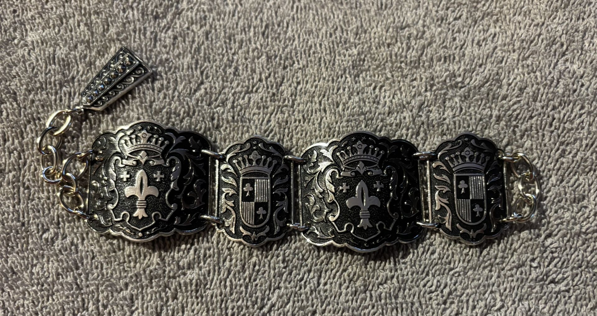 VTG Aluminum Panel Link Bracelet Made In Germany