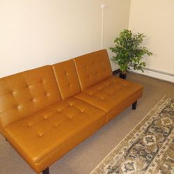 Elegant Faux Leather Futon