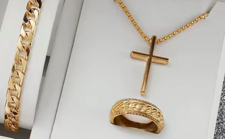 3pc Ring, Christian Necklace, And Bracelet