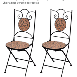 Metal folding chair with ceramic