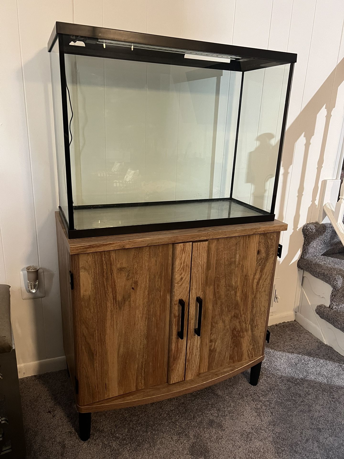 Top Fin 36 Gallon Tank - w/ Bowfront Aquarium Stand (PLUS Accessories!)