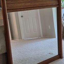 Wood Framed Large Mirror